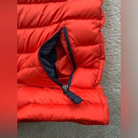 Patagonia Size L, 12, Orange Down Sweater Puffer Vest - Picture 6 of 11